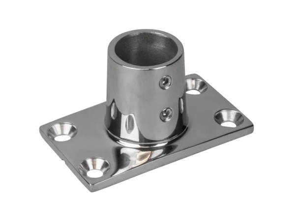 Sea-Dog Rail Base Fitting Rectangular Base 90° 316 Stainless Steel - 1-7/8" x 3-3/16" - 1" OD