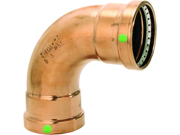 Viega ProPress 2-1/2" - 90° Copper Elbow - Double Press Connection - Smart Connect Technology