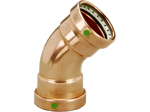 Viega ProPress 2-1/2" - 45° Copper Elbow - Double Press Connection - Smart Connect Technology