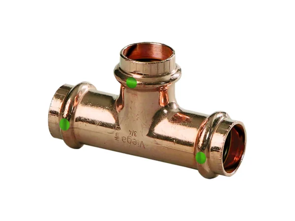 Viega ProPress 3/4" Copper Tee - Triple Press Connection - Smart Connect Technology