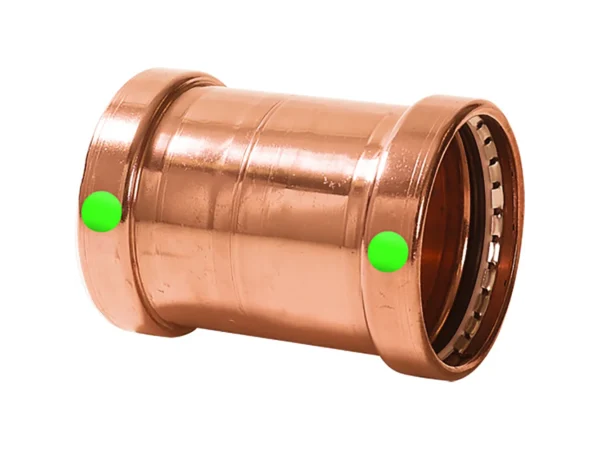 Viega ProPress 2-1/2" Copper Coupling w/o Stop - Double Press Connection - Smart Connect Technology