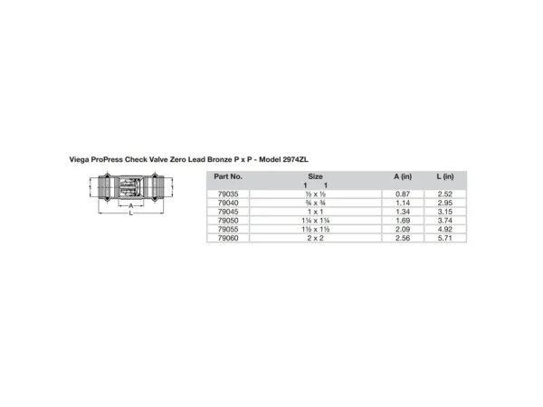 Viega ProPress 1/2" Zero Lead Check Valve - Double Press Connection - Smart Connect Technology - Image 2