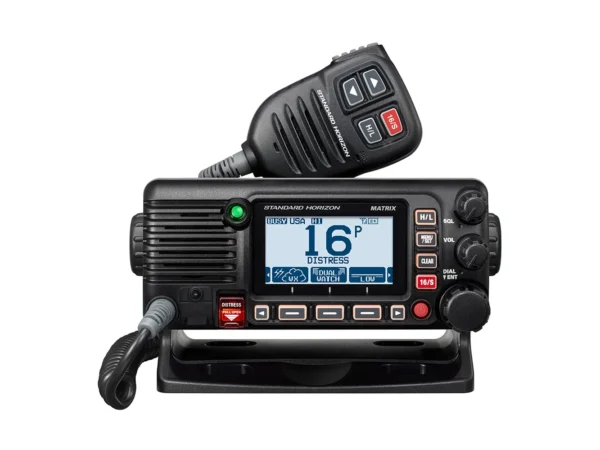 Standard Horizon GX2400B Matrix Black VHF w/AIS, Integrated GPS, NMEA 2000 30W Hailer, & Speaker Mic