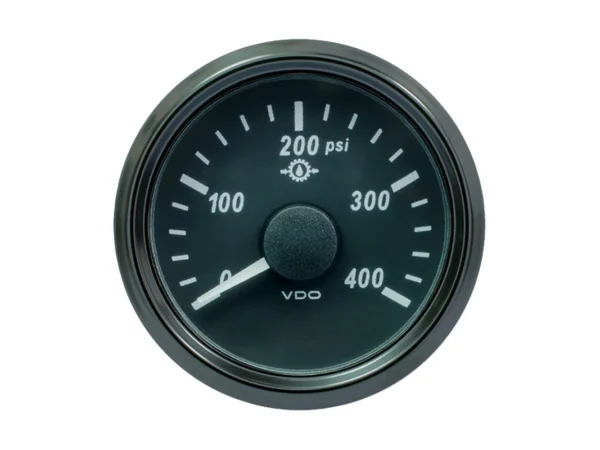 VDO SingleViu 52mm (2-1/16") Oil Pressure Gauge - 400 PSI - 0-180 Ohm