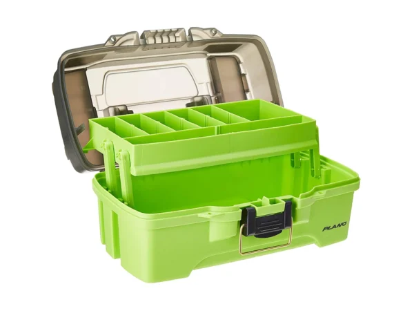 Plano 1-Tray Tackle Box w/Dual Top Access - Smoke & Bright Green