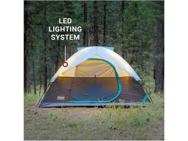 Coleman OneSource Rechargeable 4-Person Camping Dome Tent w/Airflow System & LED Lighting - Image 4