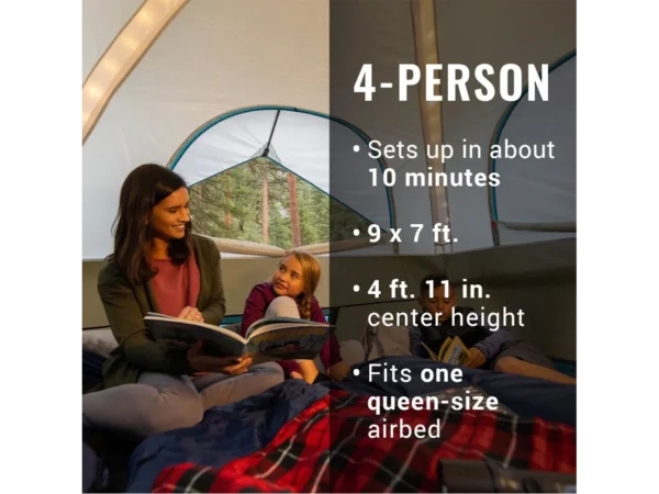 Coleman OneSource Rechargeable 4-Person Camping Dome Tent w/Airflow System & LED Lighting - Image 5