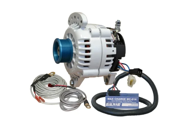 Balmar Alternator 120 AMP Kit 120V 3.15" Dual Foot Saddle J10 Pulley Regulator & Temp Sensor