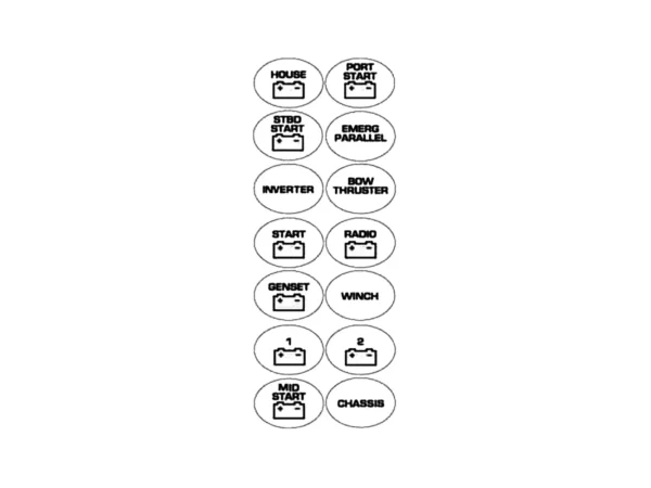 BEP Battery Switch Label Sheet