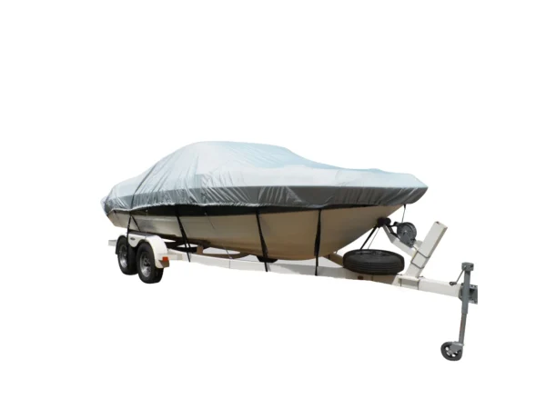 Carver Flex-Fit™ PRO Polyester Size 6 Boat Cover f/V-Hull Low Profile Cuddy Cabin Boats I/O or O/B - Grey