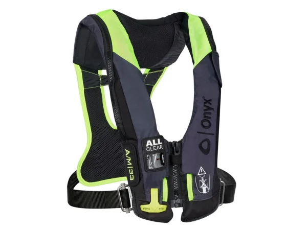 Onyx Impulse A/M 33 All Clear w/Harness Auto/Manual Inflatable Life Jacket - Grey