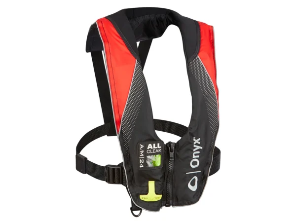 Onyx A/M-24 Series All Clear Automatic/Manual Inflatable Life Jacket - Black/Red - Adult