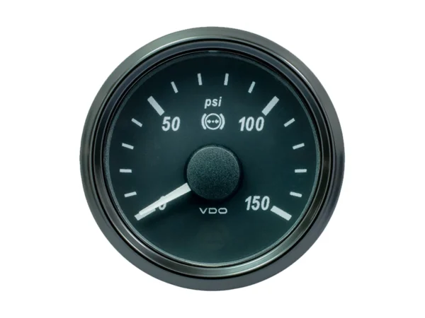 VDO SingleViu 52mm (2-1/16") Brake Pressure Gauge - 150 PSI - 0-180 Ohm