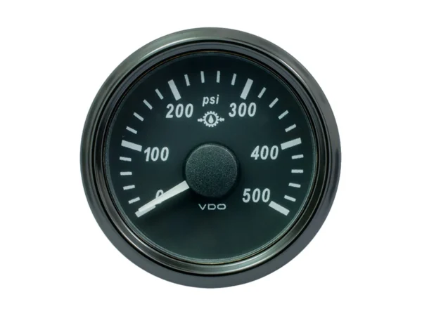 VDO SingleViu 52mm (2-1/16") Gear Pressure Gauge - 500 PSI - 0-4.5V