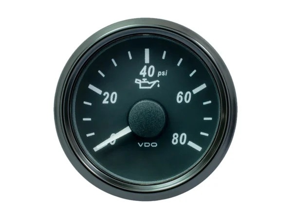 VDO SingleViu 52mm (2-1/16") Oil Pressure Gauge - 80 PSI - 240-33 Ohm