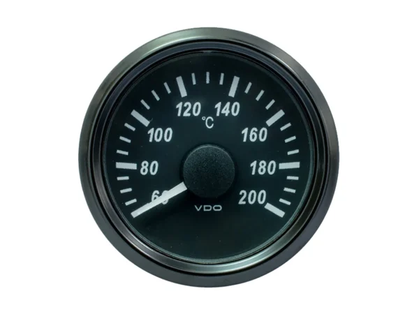 VDO SingleViu 52mm (2-1/16") Cylinder Temp. Gauge - 200°C - 471-14 Ohm