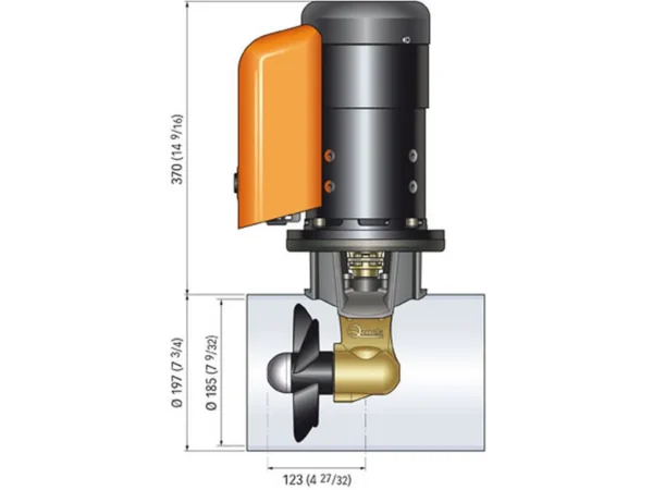 Quick Bow Thruster BTQ 185-55 55KGF - 12V - D185 - 3.0kW - Image 2