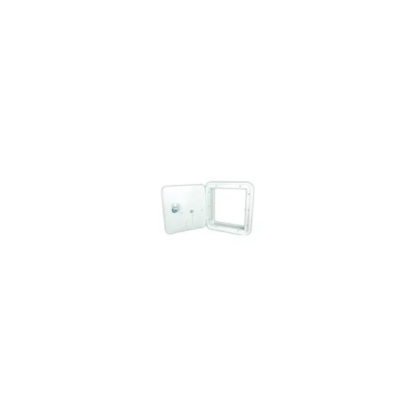 B&B Molders 94337 Square Electric Cable Hatch, Large w/Open Back & Key Lock, Polar White