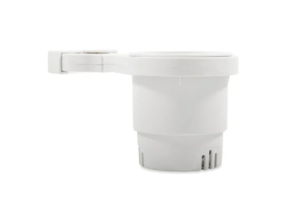 Camco Clamp-On Rail Mounted Cup Holder - Large for Up to 2" Rail - White