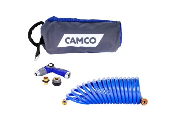 Camco 20' Coiled Hose & Spray Nozzle Kit