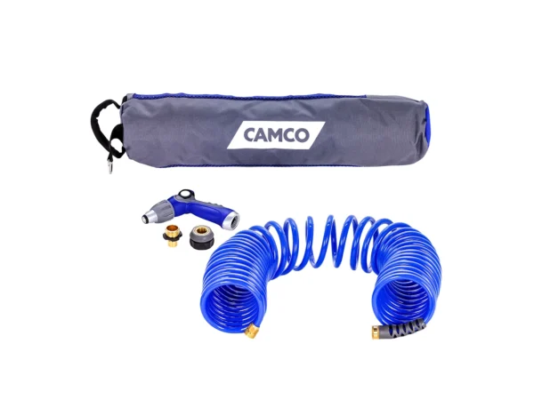 Camco 40' Coiled Hose & Spray Nozzle Kit