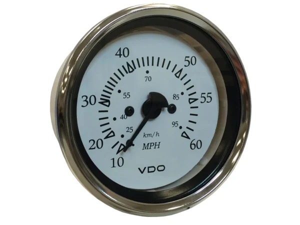 VDO Cockpit Marine 85MM (3-3/8") Pitot Speedometer - 0 to 60 MPH - White Dial/Chrome Bezel