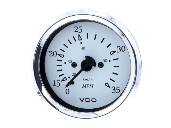 VDO Cockpit Marine 85MM (3-3/8") Pitot Speedometer - 0 to 35 MPH - White Dial/Chrome Bezel