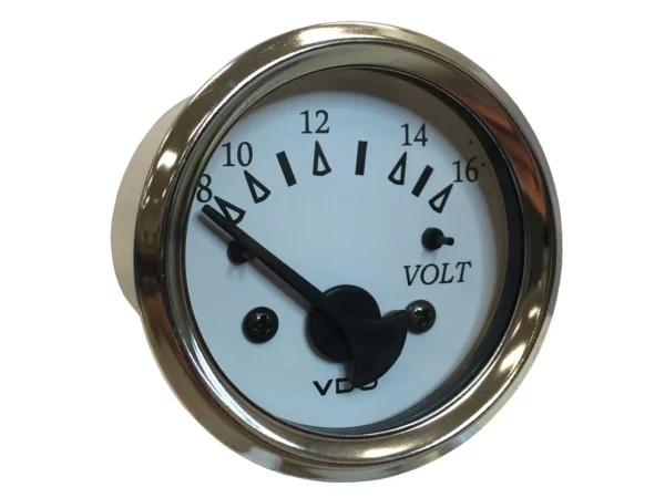 VDO Cockpit Marine 52MM (2-1/16") Voltmeter - White Dial/Chrome Bezel