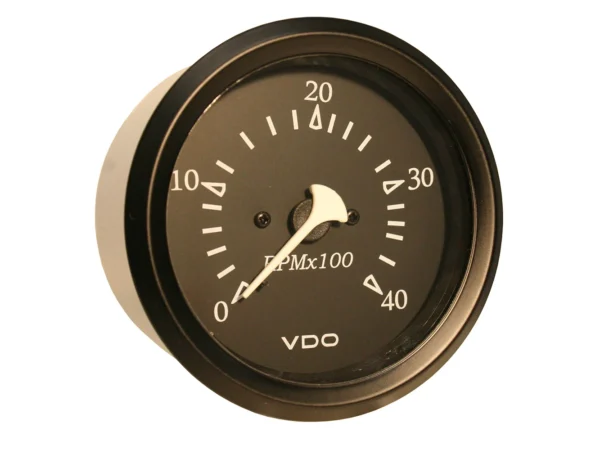 VDO Cockpit Marine 85MM (3-3/8") Diesel Tachometer - 4000 RPM - Black Dial/Bezel