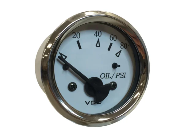 VDO Cockpit Marine 52MM (2-1/16") Oil Pressure Gauge - White Dial/Chrome Bezel