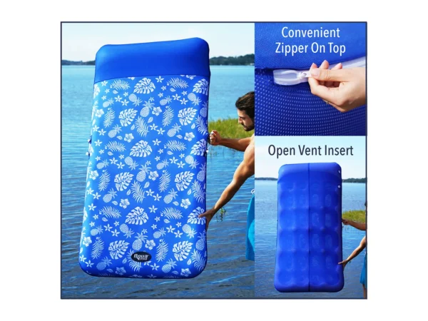 Aqua Leisure Supreme Oversized Controued Lounge Hibiscus Pineapple Royal Blue w/Docking Attachment - Image 3