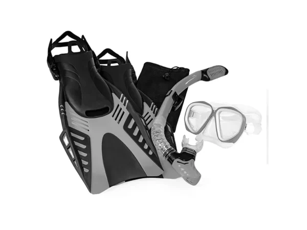 Aqua Leisure Dyna Adult 5-Piece Dive Set - Adult Size L/XL Men's 8.5-11.5/Ladies 9.5-12.5