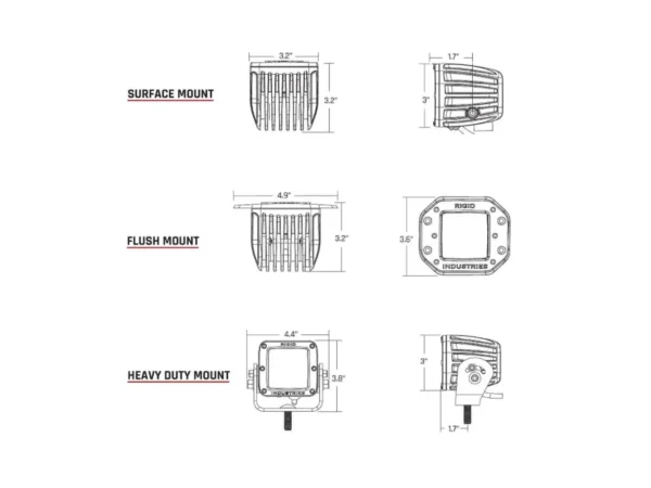 RIGID Industries D-Series Pro Dually Spot Surface Mount Pair - Midnight Edition - Image 2