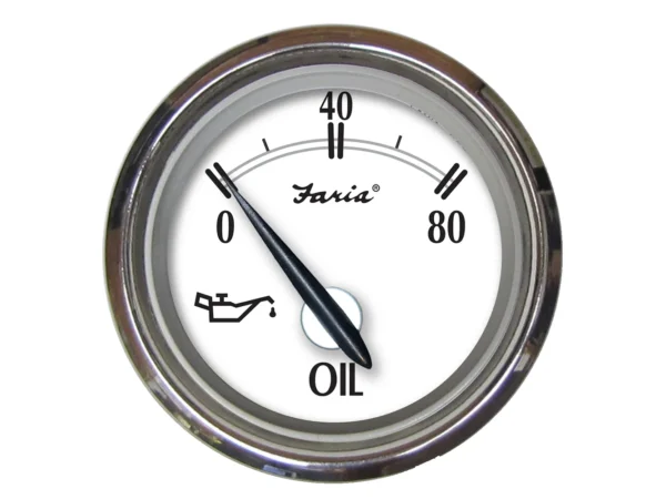 Faria Newport SS 2" Oil Pressure Gauge - 0 to 80 PSI