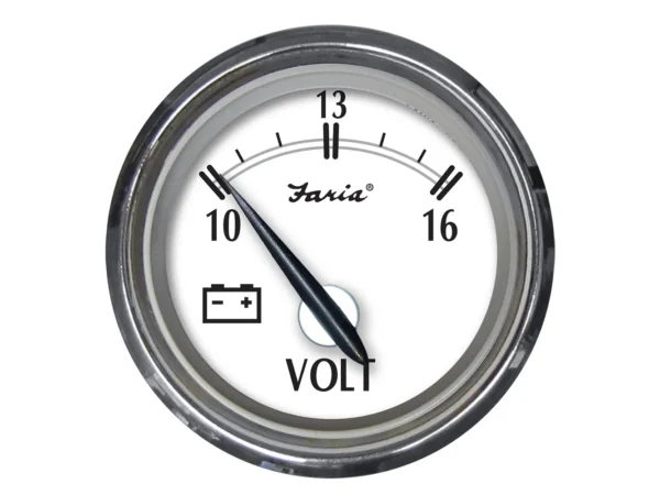 Faria Newport SS 2" Voltmeter - 10 to 16V