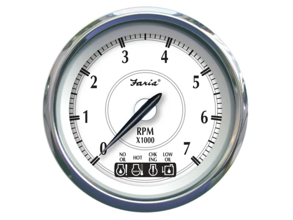 Faria Newport SS 4" Tachometer w/System Check Indicator f/Johnson/Evinrude Gas Outboard - 7000 RPM