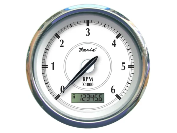 Faria Newport SS 4" Tachometer w/Hourmeter f/Gas Inboard - 6000 RPM