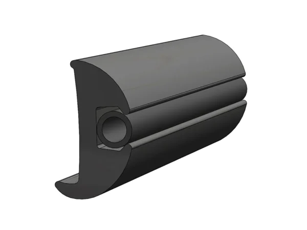 TACO Flexible Vinyl Black Rub Rail 1-1/16" x 1-7/8" 50'L