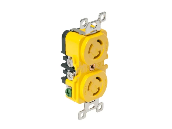 Marinco Locking Receptacle - 15A, 125V - Yellow - Image 2