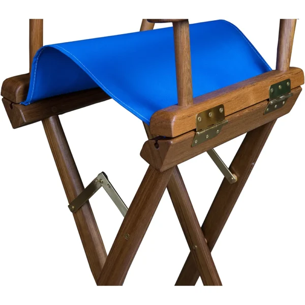 Whitecap Captain's Chair w/Blue Seat Covers - Teak - Image 3