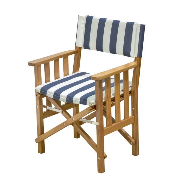 Whitecap Director's Chair II w/Navy & White Cushion - Teak - Image 2