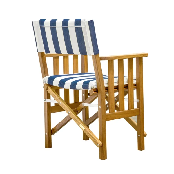 Whitecap Director's Chair II w/Navy & White Cushion - Teak - Image 3