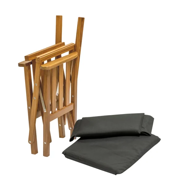 Whitecap Director's Chair II w/Black Cushion - Teak - Image 4