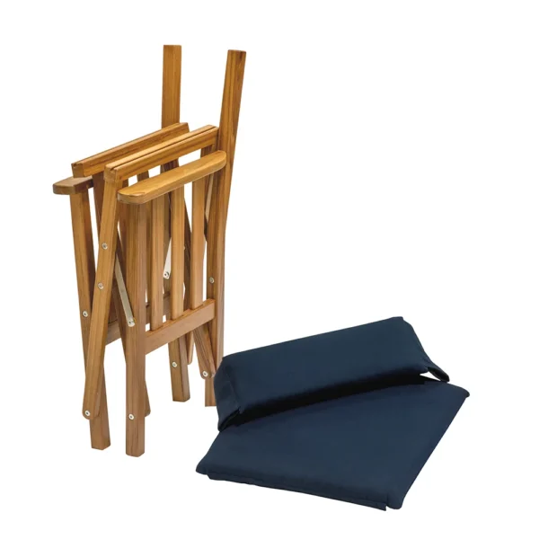 Whitecap Director's Chair II w/Navy Cushion - Teak - Image 4