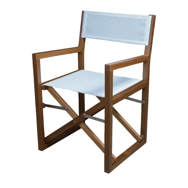 Whitecap Director's Chair w/White Batyline Fabric - Teak - Image 2