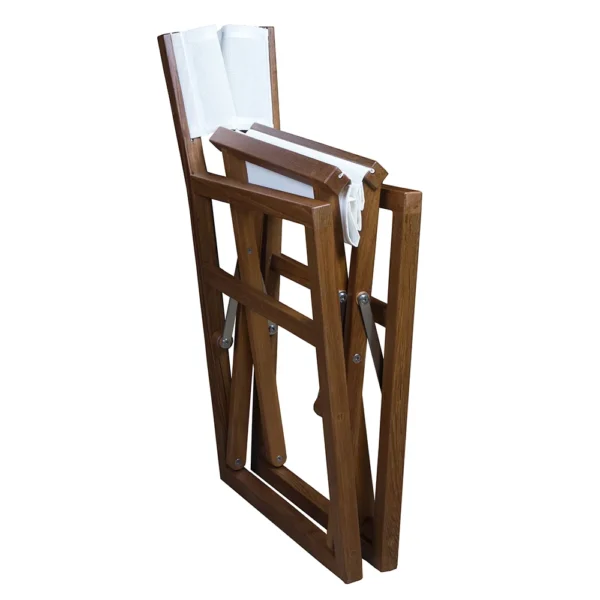 Whitecap Director's Chair w/White Batyline Fabric - Teak - Image 4