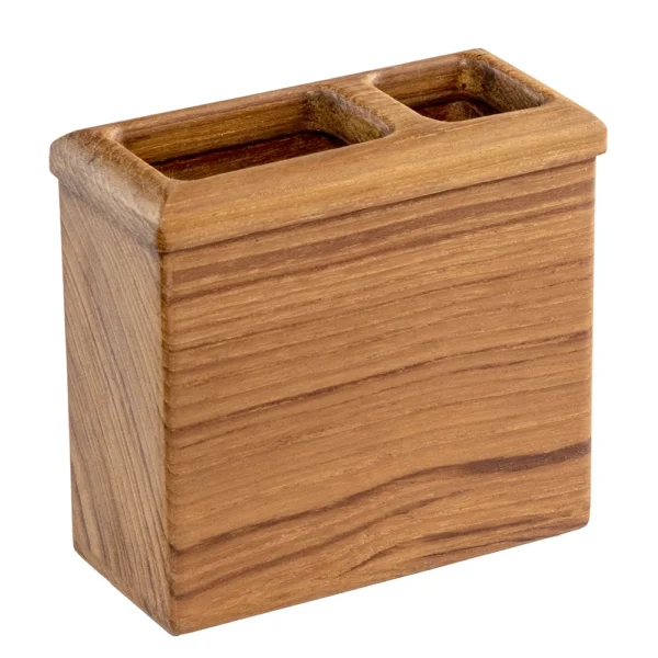 Whitecap Square Toothbrush Holder (Oiled) - Teak - Image 2