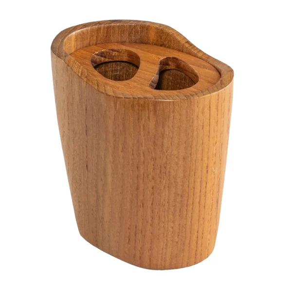 Whitecap Oval Toothbrush Holder (Oiled) - Teak - Image 3