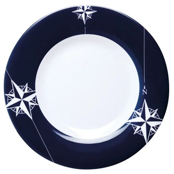 Marine Business Melamine Non-Slip, Flat, Round Dinner Plate - NORTHWIND - 10" Set of 6