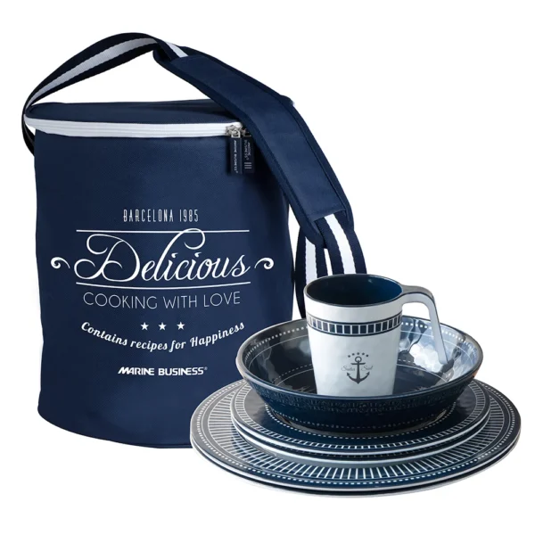 Marine Business Melamine Tableware Set & Basket - SAILOR SOUL - Set of 24